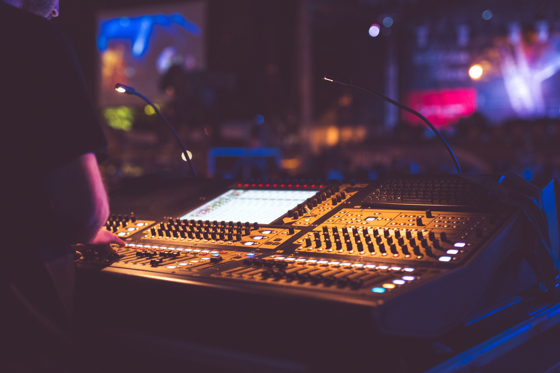 Sound mixer on the live performance